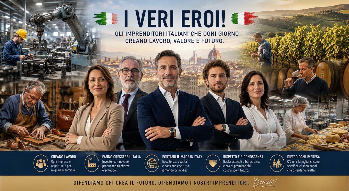 I Veri EroiRimuovi il termine: Gli imprenditori italiani Gli imprenditori italianiRimuovi il termine: ogni giorno ogni giornoRimuovi il termine: tengono piedi il Paese tengono piedi il Paese